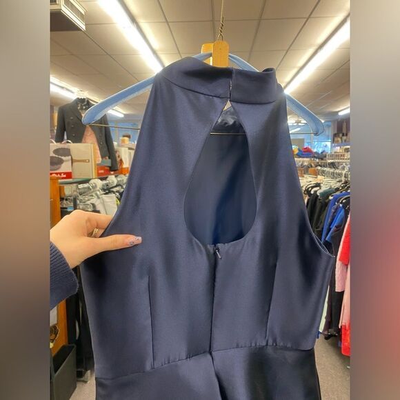 Ml Monique lhuillier ladies 14 navy blue formal - Picture 2 of 5